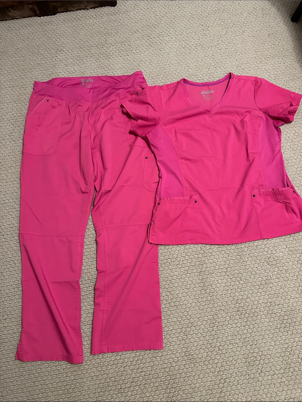 Purple label yoga healing hands scrub set pink XL set